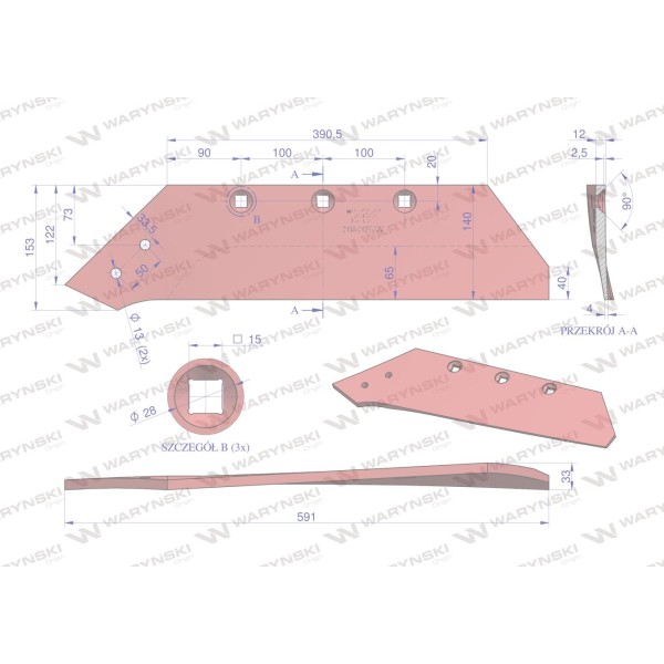 Lemiesz, lewy 16", zastosowanie Akpil WSM 40 701401 | Exvi