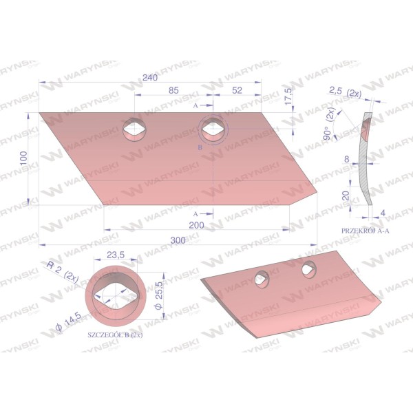 Lemiesz przedpłużka, prawy, zastosowanie 135601 | Exvi
