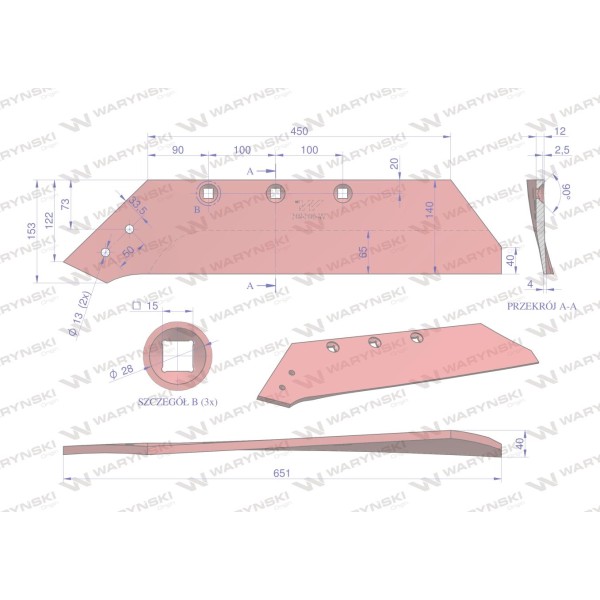 Lemiesz, lewy 18", zastosowanie Akpil WSM 43 801401 | Exvi
