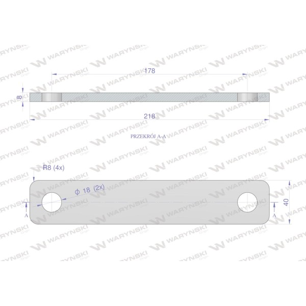 Płytka, dwuotworowa Jarzma M16 160 92-M16-160 | Exvi