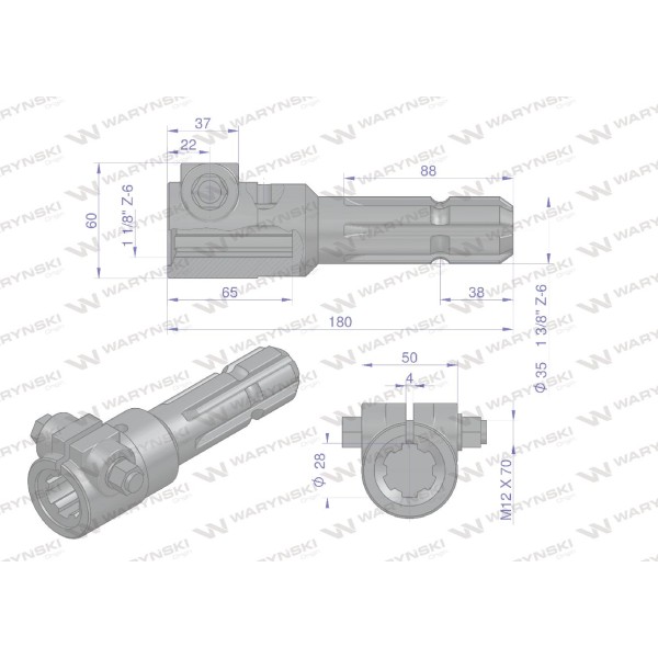 Redukcja adapter na śrubę 1 1/8" 6 wpustów W246608 | Exvi