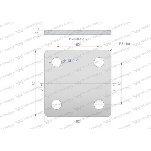 Płytka, czterootworowa Jarzma M10 40 94-M10-40 | Exvi
