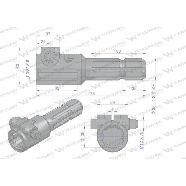 Redukcja adapter na śrubę 1 3/8" 6 wpustów W246609 | Exvi