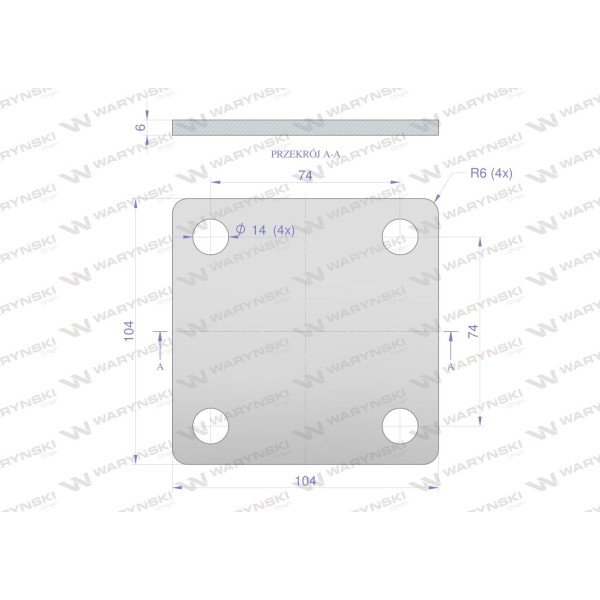 Płytka, czterootworowa Jarzma M12 60 94-M12-60 | Exvi