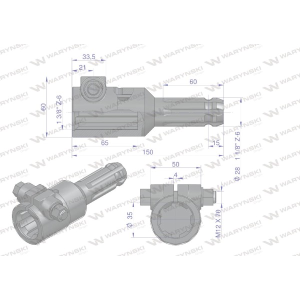 Redukcja adapter na śrubę 1 3/8" 6 wpustów W246611 | Exvi
