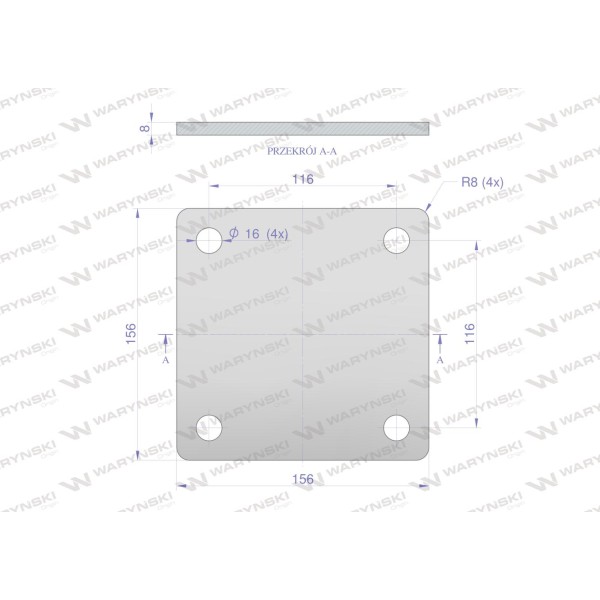 Płytka, czterootworowa Jarzma M14 100 94-M14-100 | Exvi