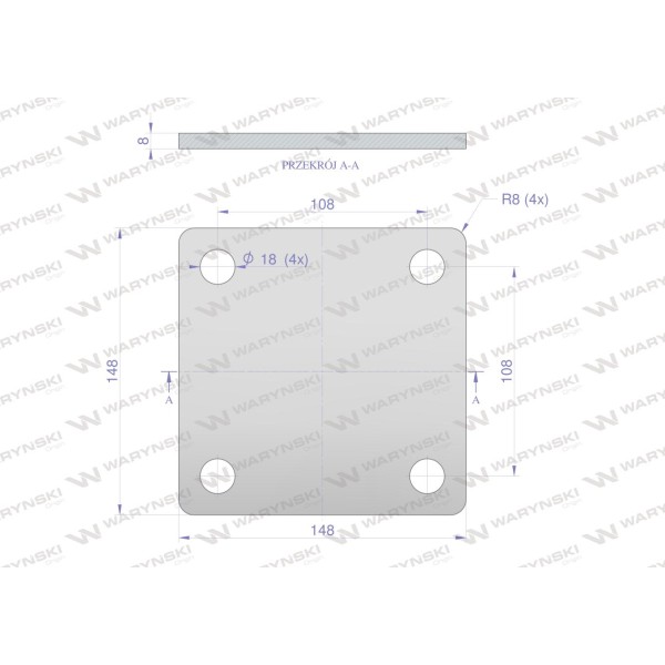 Płytka, czterootworowa Jarzma M16 90 94-M16-90 | Exvi