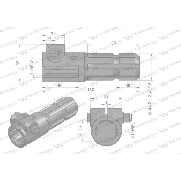 Redukcja adapter na śrubę 1 3/8" 6 wpustów W246612 | Exvi