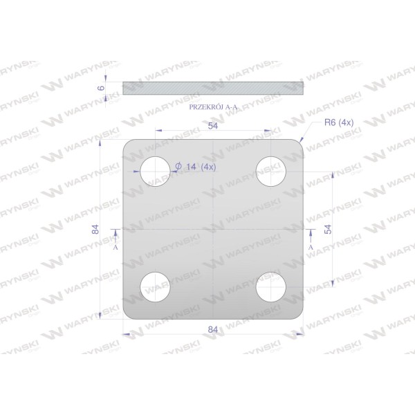 Płytka, czterootworowa Jarzma M12 40 94-M12-40 | Exvi