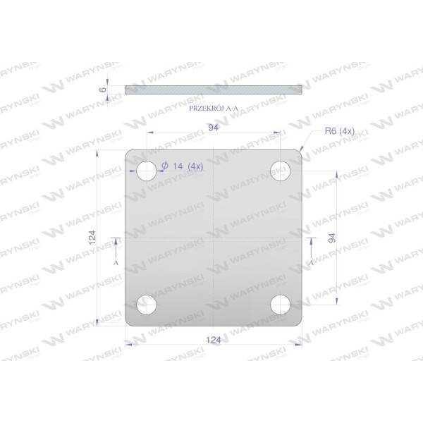 Płytka, czterootworowa Jarzma M12 80 94-M12-80 | Exvi