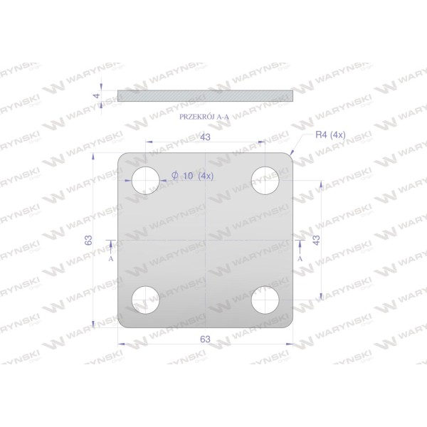 Płytka, czterootworowa Jarzma M8 35 94-M8-35 | Exvi