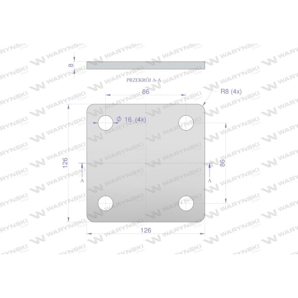 Płytka, czterootworowa Jarzma M14 70 94-M14-70 | Exvi