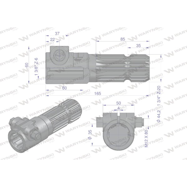 Redukcja adapter na śrubę 1 3/8" 6 wpustów W246613 | Exvi