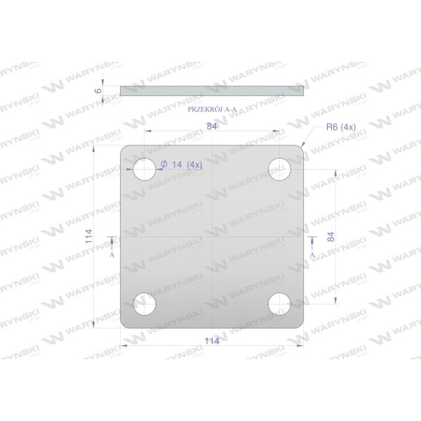 Płytka, czterootworowa Jarzma M12 70 94-M12-70 | Exvi