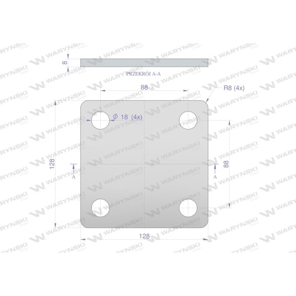 Płytka, czterootworowa Jarzma M16 70 94-M16-70 | Exvi