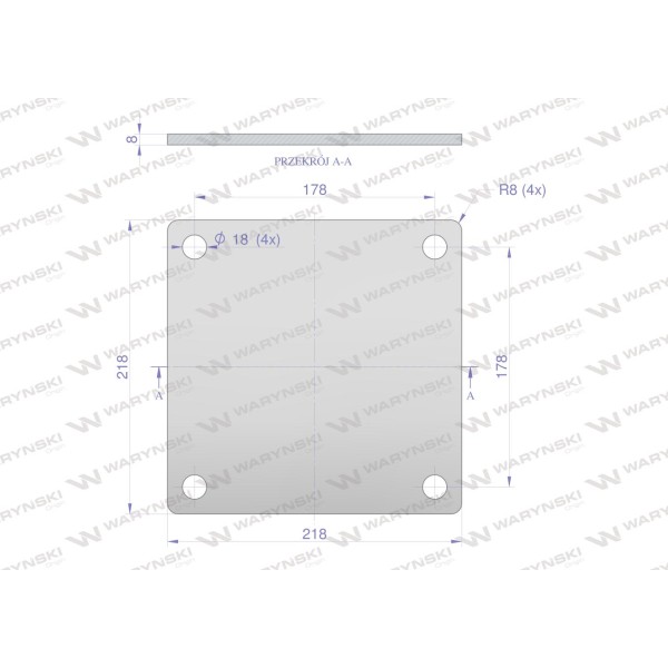 Płytka, czterootworowa Jarzma M16 160 94-M16-160 | Exvi