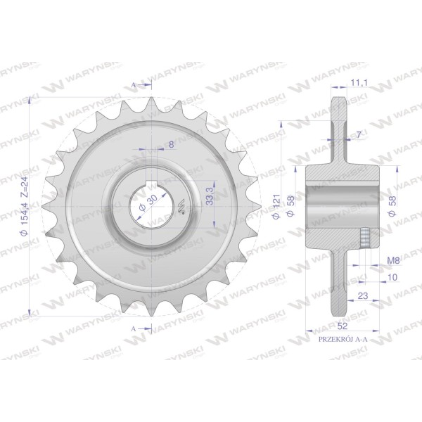 Koło, łańcuchowe stalowe hartowane Z-24 H2213050020 | Exvi