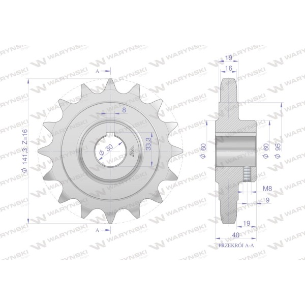 Koło, łańcuchowe stalowe hartowane Z-16 H2208050041 | Exvi