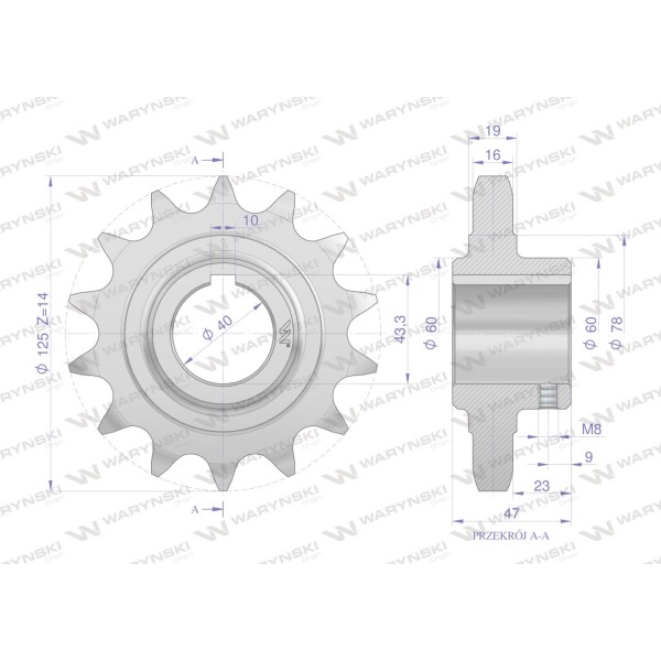 Koło, łańcuchowe stalowe hartowane Z-14 H2219100081 | Exvi