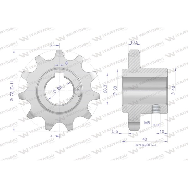 Koło, łańcuchowe stalowe hartowane Z-11 H5056030140 | Exvi