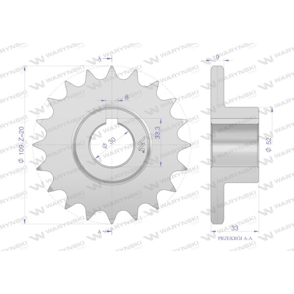Koło, łańcuchowe stalowe hartowane Z-20 H5040210080 | Exvi