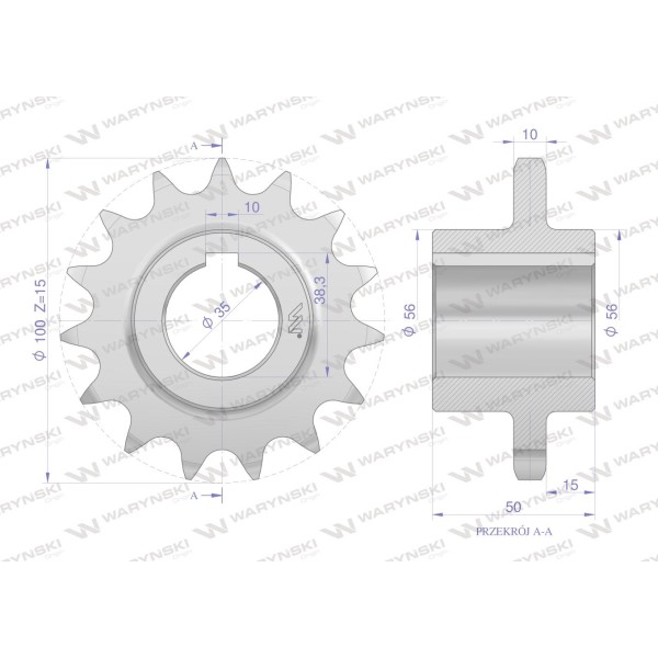 Koło, łańcuchowe stalowe hartowane Z-15 H5040020250 | Exvi