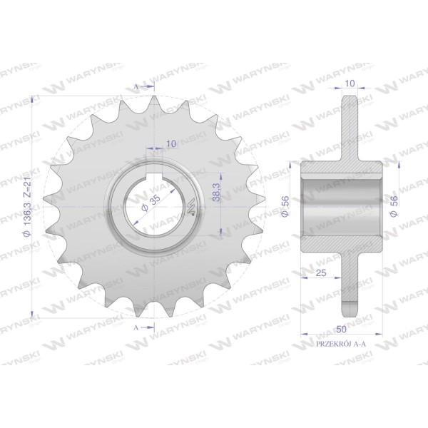Koło, łańcuchowe stalowe hartowane Z-21 H5040020240 | Exvi