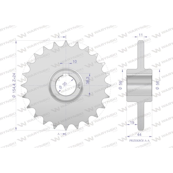 Koło, łańcuchowe stalowe hartowane Z-24 H5040020380 | Exvi