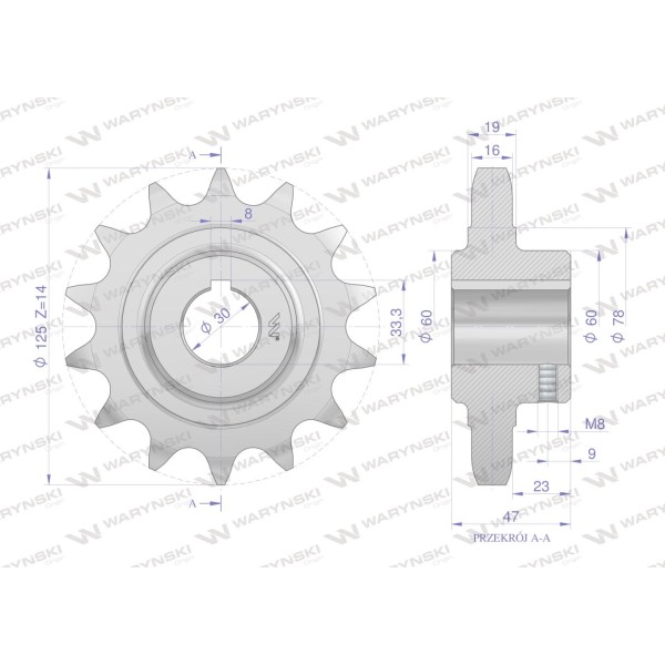 Koło, łańcuchowe stalowe hartowane Z-14 H2219100080 | Exvi