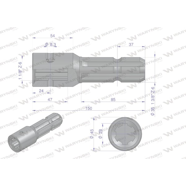 Redukcja adapter z otworem zabezpieczającym W246618 | Exvi