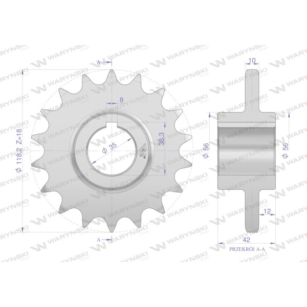 Koło, łańcuchowe stalowe hartowane Z-18 H5040020230 | Exvi