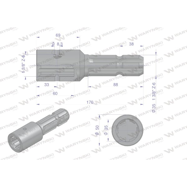 Redukcja adapter z otworem zabezpieczającym W246620 | Exvi