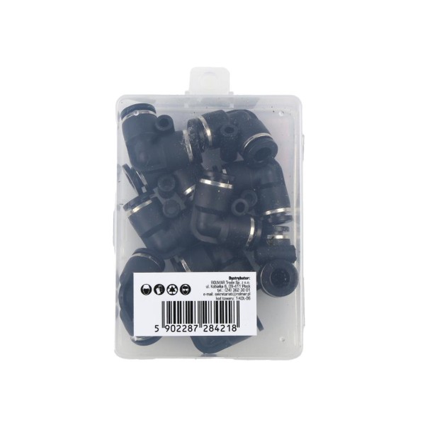 Kolanko wtykowe tekalan (90 stopni) 6mm KOL-06 | Exvi