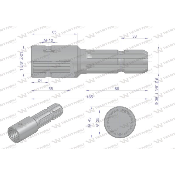 Redukcja adapter z otworem zabezpieczającym W246623 | Exvi