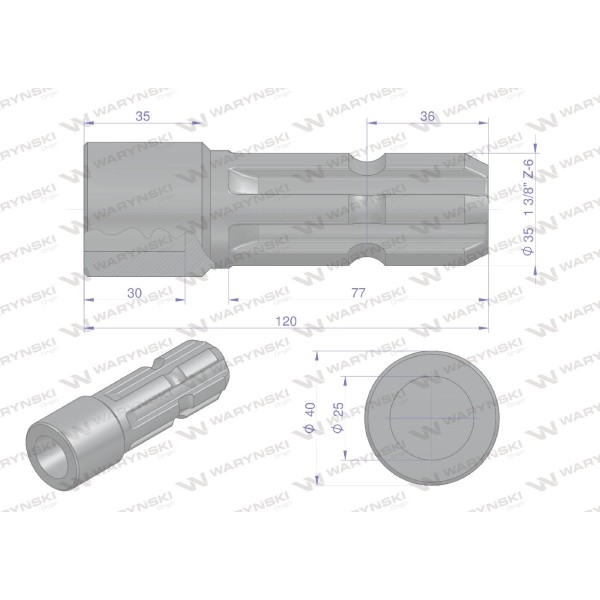 Redukcja adapter otwór wew. Q 25 mm na wałek W246628 | Exvi