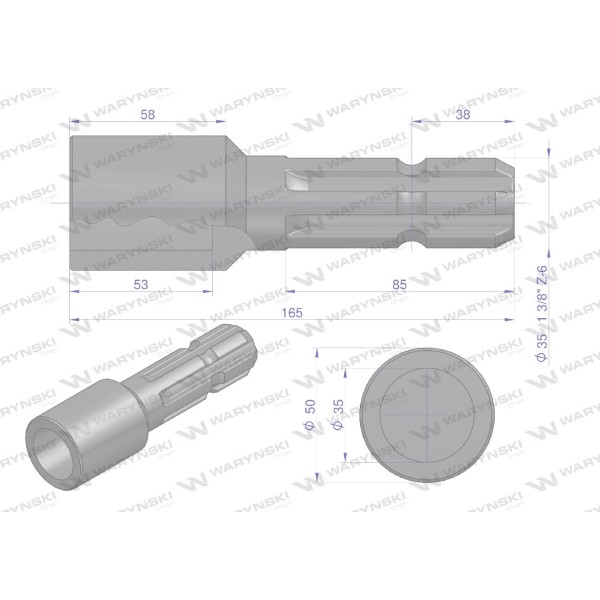 Redukcja adapter otwór wew. Q 35 mm na wałek W246630 | Exvi