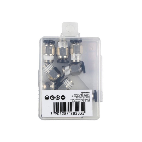 Złączka prosta wtykowa tekalan z gwintem PGZ-018-04 | Exvi