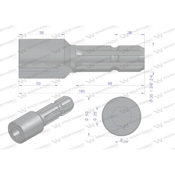 Redukcja adapter na wpust otwór wew. Q 25 mm W246632 | Exvi