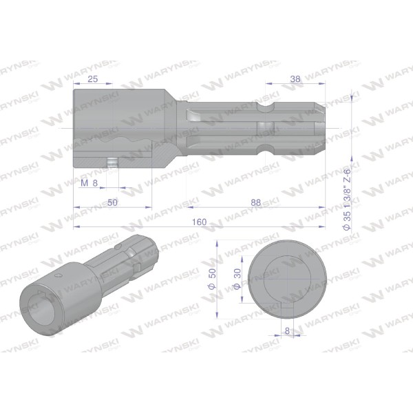 Redukcja adapter na wpust otwór wew. Q 30 mm W246634 | Exvi