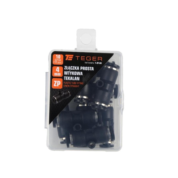 Złączka prosta wtykowa tekalan 4mm TEGER ZP-04 | Exvi