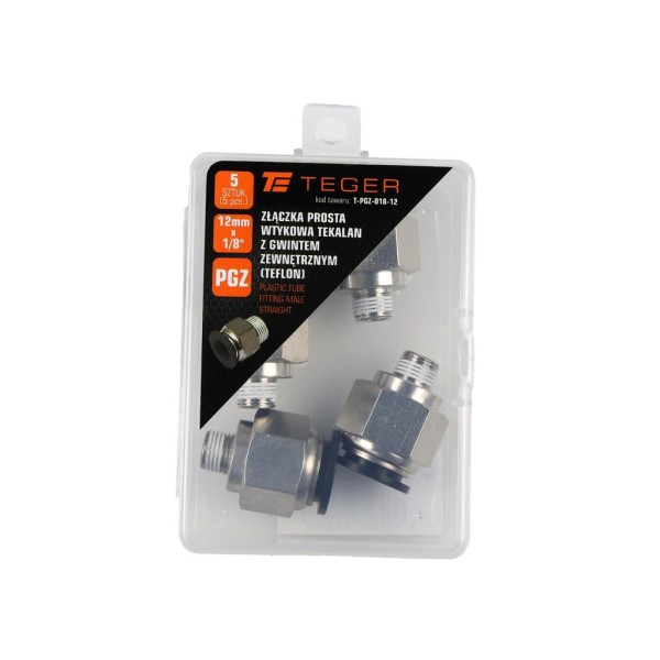 Złączka prosta wtykowa tekalan z gwintem PGZ-018-12 | Exvi