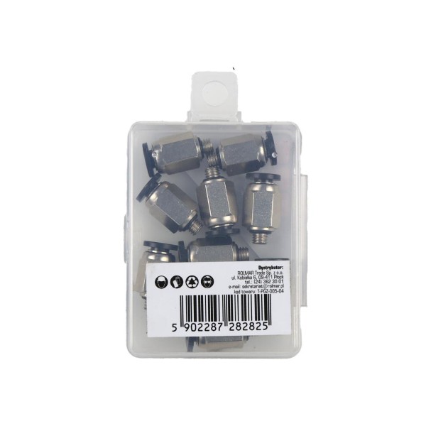 Złączka prosta wtykowa tekalan z gwintem PGZ-005-04 | Exvi