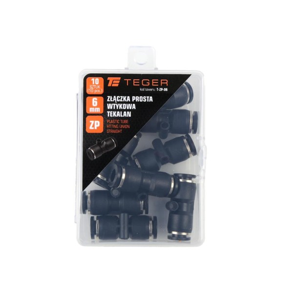 Złączka prosta wtykowa tekalan 6mm TEGER ZP-06 | Exvi