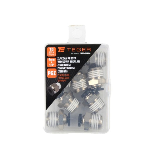 Złączka prosta wtykowa tekalan z gwintem PGZ-014-04 | Exvi
