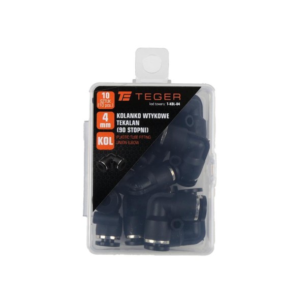 Kolanko wtykowe tekalan (90 stopni) 4mm KOL-04 | Exvi
