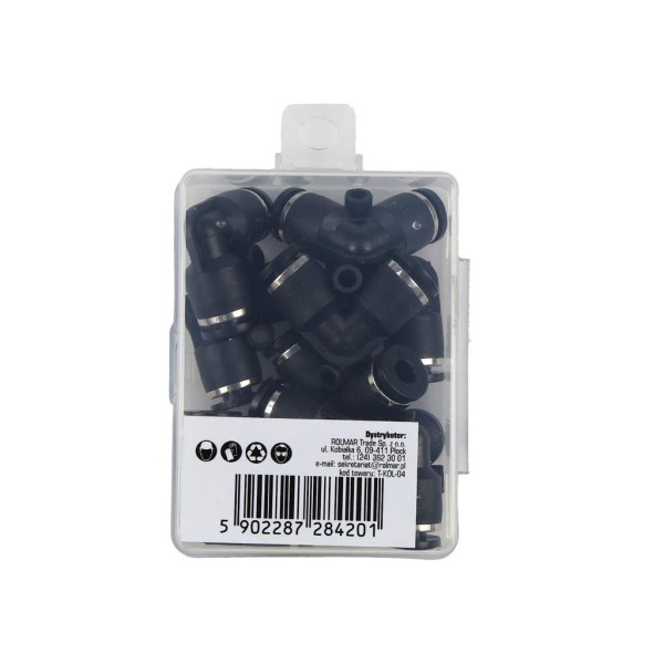 Kolanko wtykowe tekalan (90 stopni) 4mm KOL-04 | Exvi