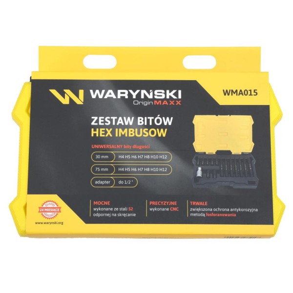 Zestaw bitów, 75mm hex ze stali S2 pokrycie WMA015 | Exvi