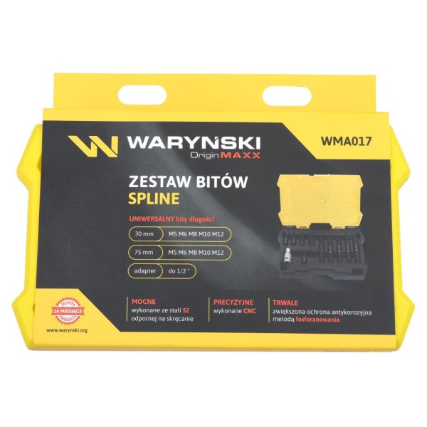 Zestaw bitów, 75mm spline ze stali S2 WMA017 | Exvi