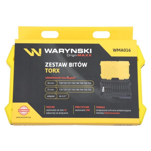 Zestaw bitów, 75mm torx ze stali S2 pokrycie WMA016 | Exvi