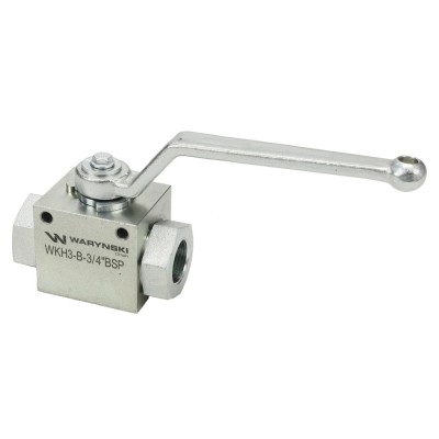 Zawór kulowy hydrauliczny 3-drogowy WKH3-B-3/4BSP | Exvi